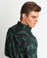 TRANCE - GREEN - DIGITAL PRINT PARTYWEAR SHIRT