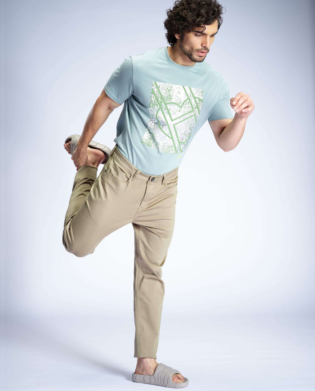 SONIC -  LIGHT OLIVE - 5 POCKET TEXTURED CHINO