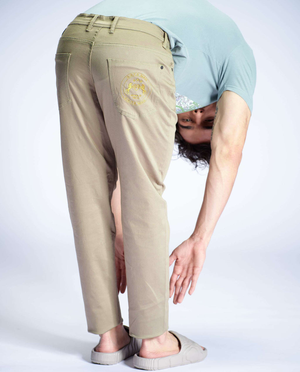 SONIC -  LIGHT OLIVE - 5 POCKET TEXTURED CHINO