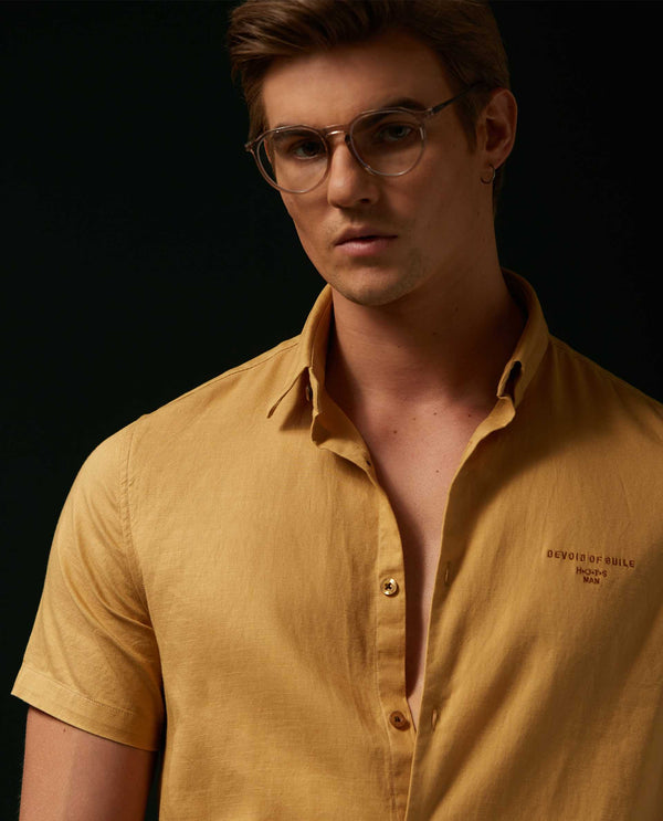 SAGA - MUSTARD - EMBROIDERED SHIRT