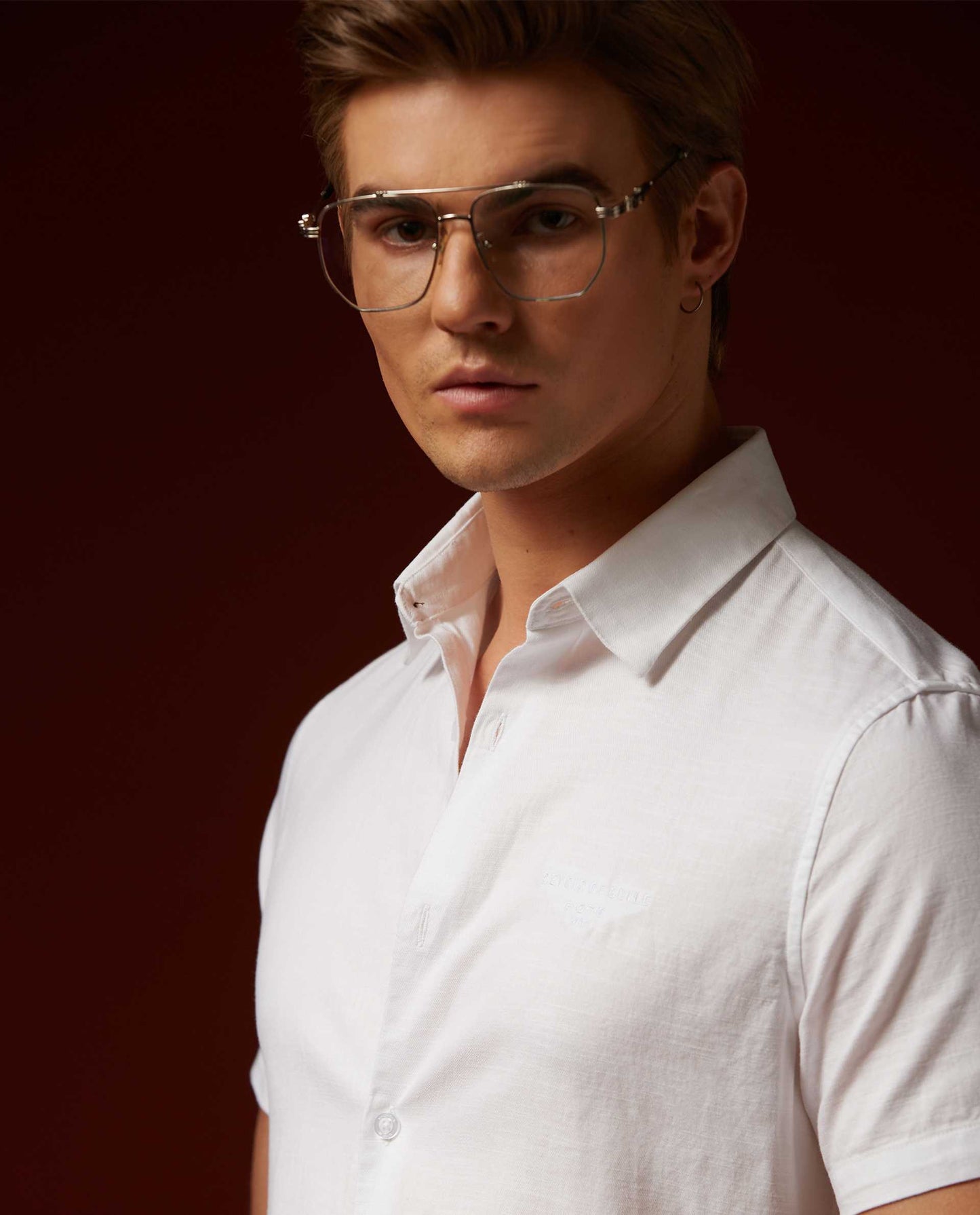 SAGA - WHITE - EMBROIDERED SHIRT