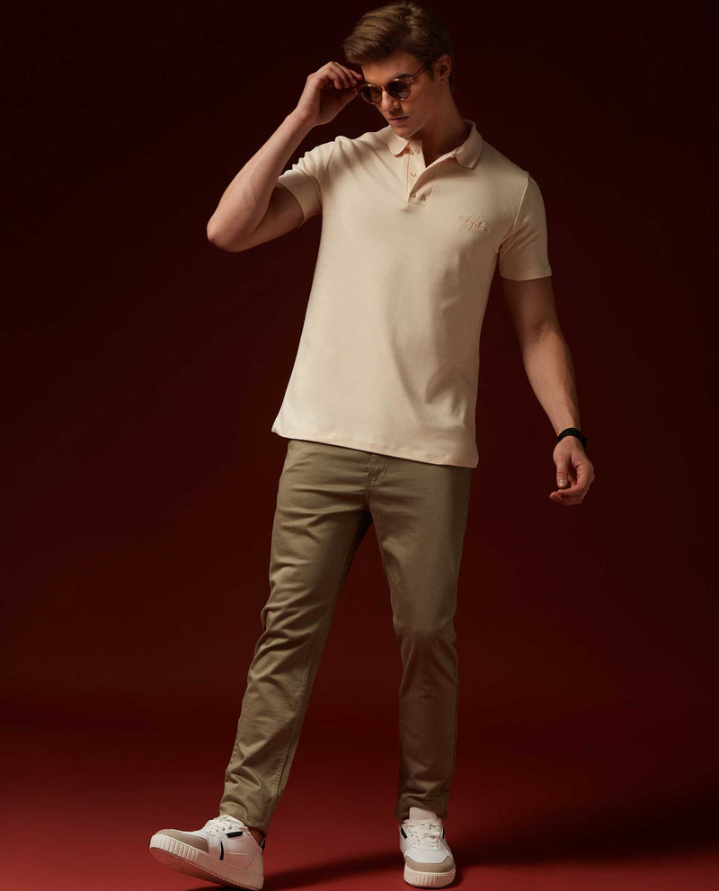 MARINER - BEIGE - EMBROIDERED LUXURY POLO