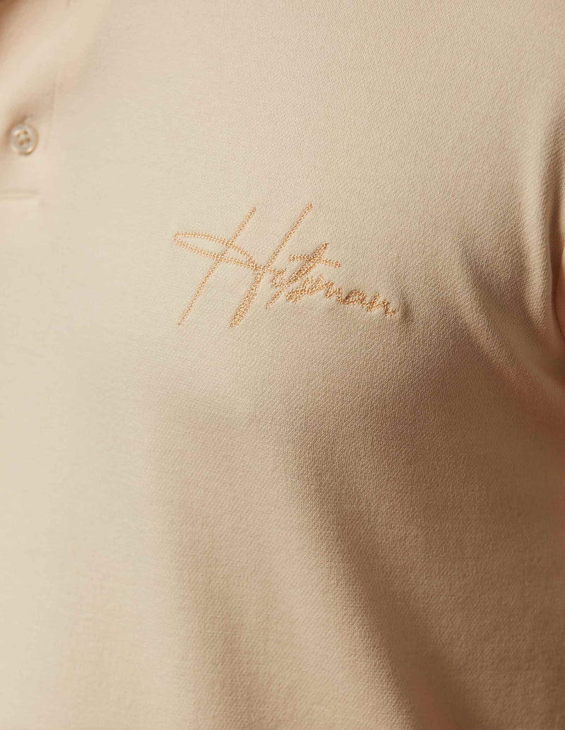 MARINER - BEIGE - EMBROIDERED LUXURY POLO