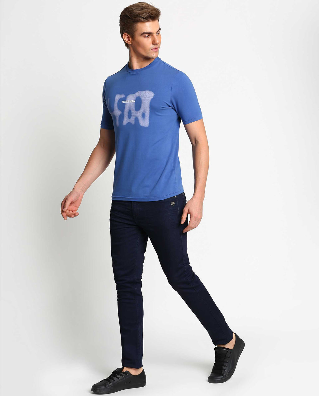 HEART 2 - BLUE - GRAPHIC PRINT T-SHIRT