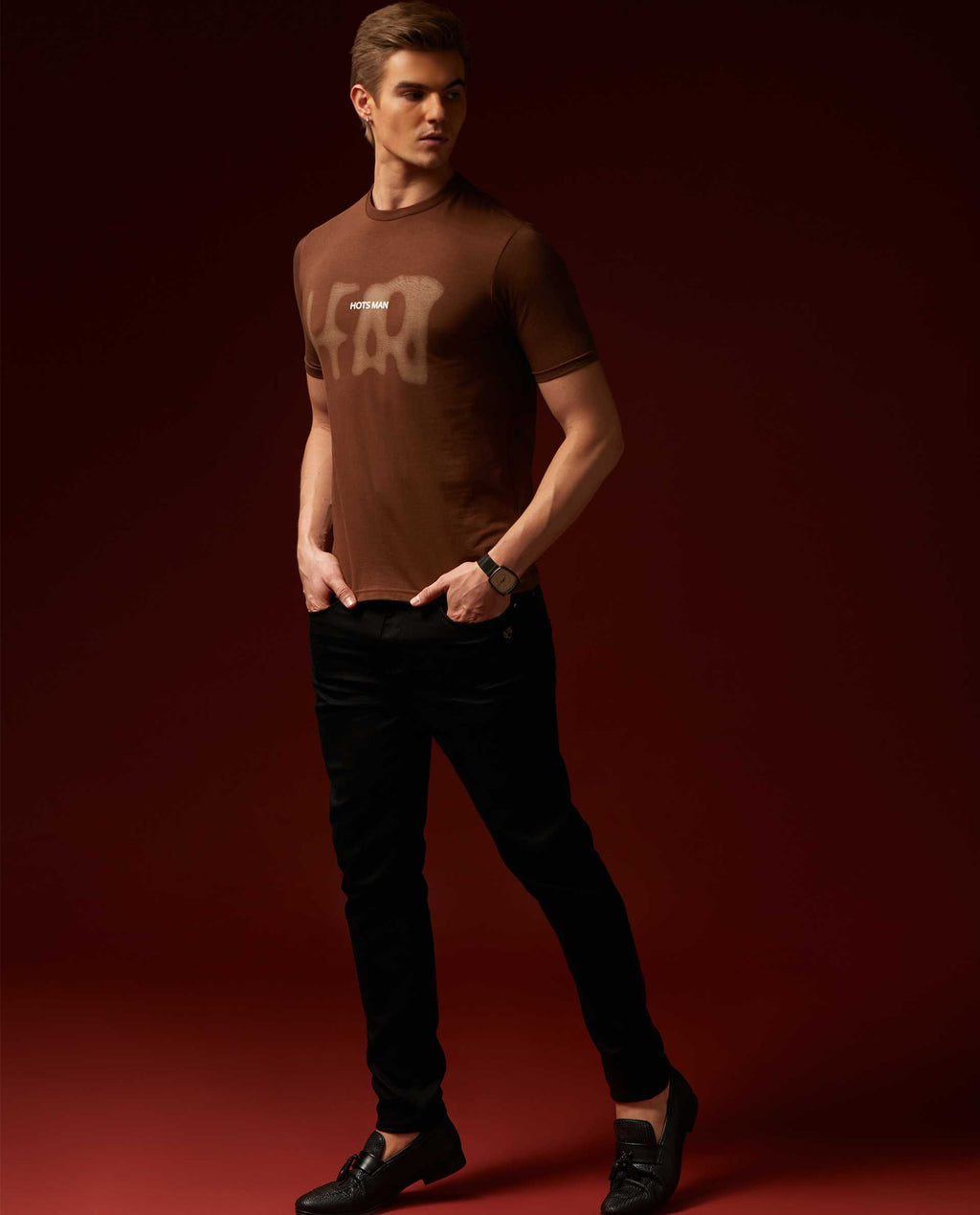 HEART 2 - BROWN - GRAPHIC PRINT T-SHIRT