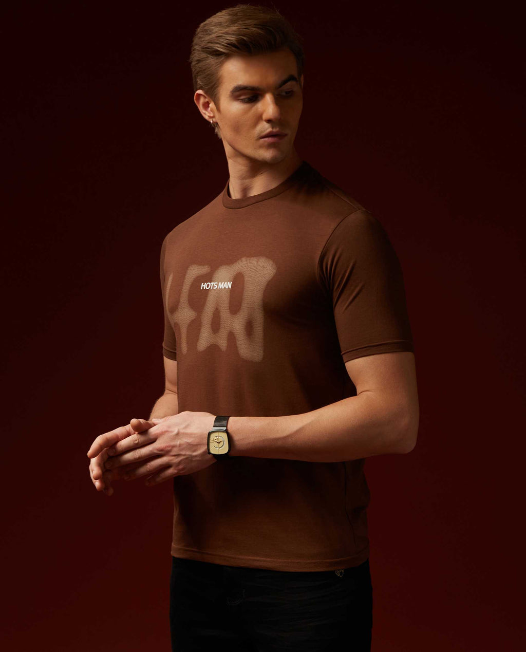 HEART 2 - BROWN - GRAPHIC PRINT T-SHIRT