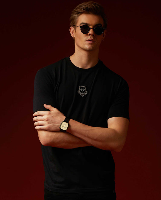REIGN - BLACK - EMBELLISHED T-SHIRT