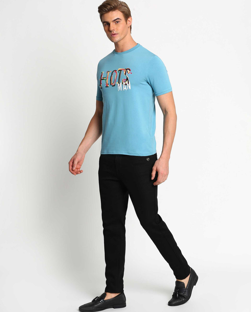 SCRIBBLE - SKY BLUE - GRAPHIC PRINT T-SHIRT