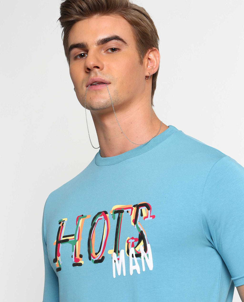 SCRIBBLE - SKY BLUE - GRAPHIC PRINT T-SHIRT