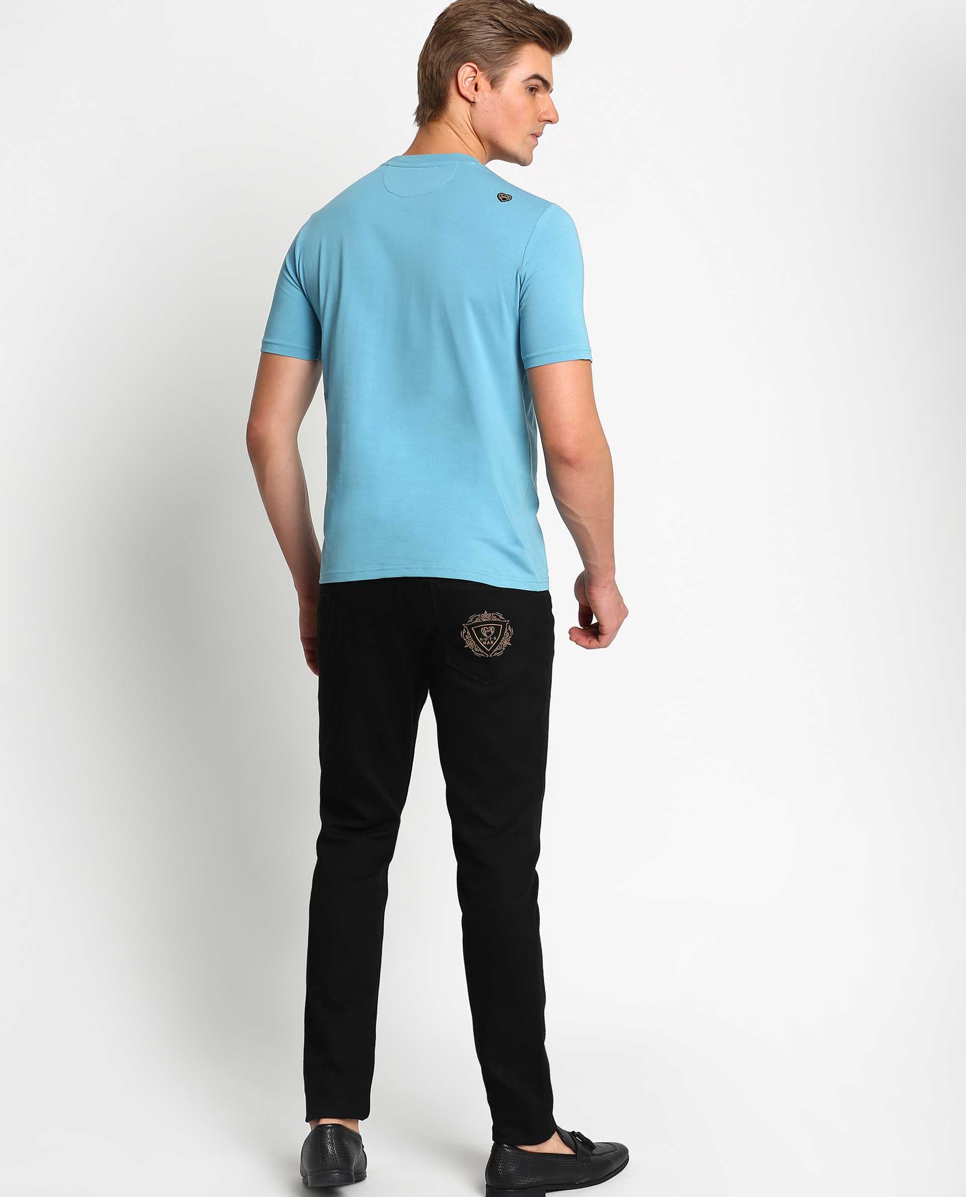 SCRIBBLE - SKY BLUE - GRAPHIC PRINT T-SHIRT