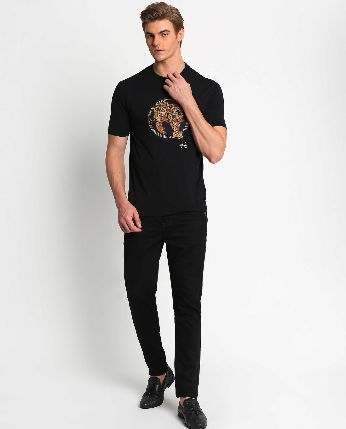 TIGER - BLACK - GRAPHIC PRINT T-SHIRT