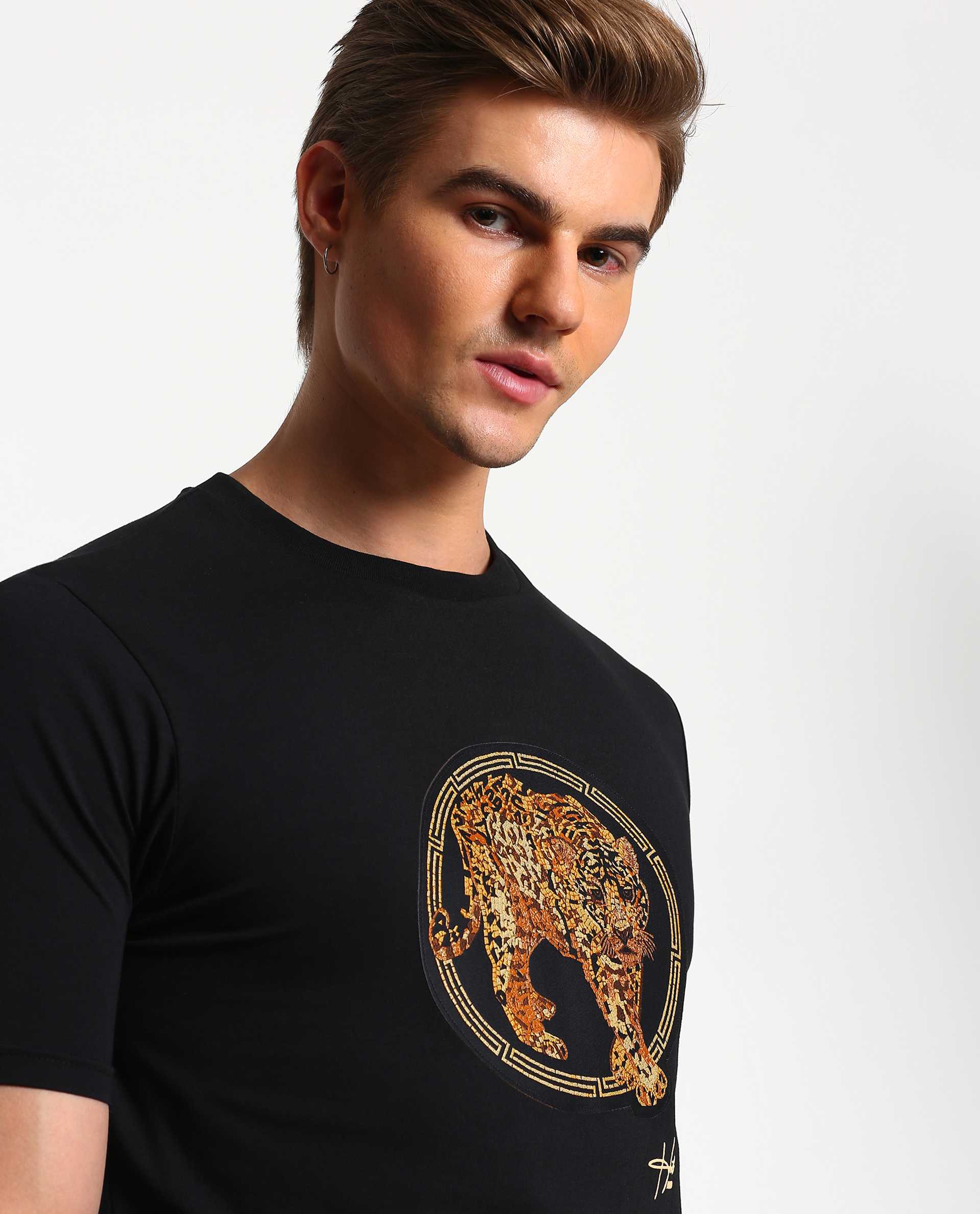 TIGER - BLACK - GRAPHIC PRINT T-SHIRT