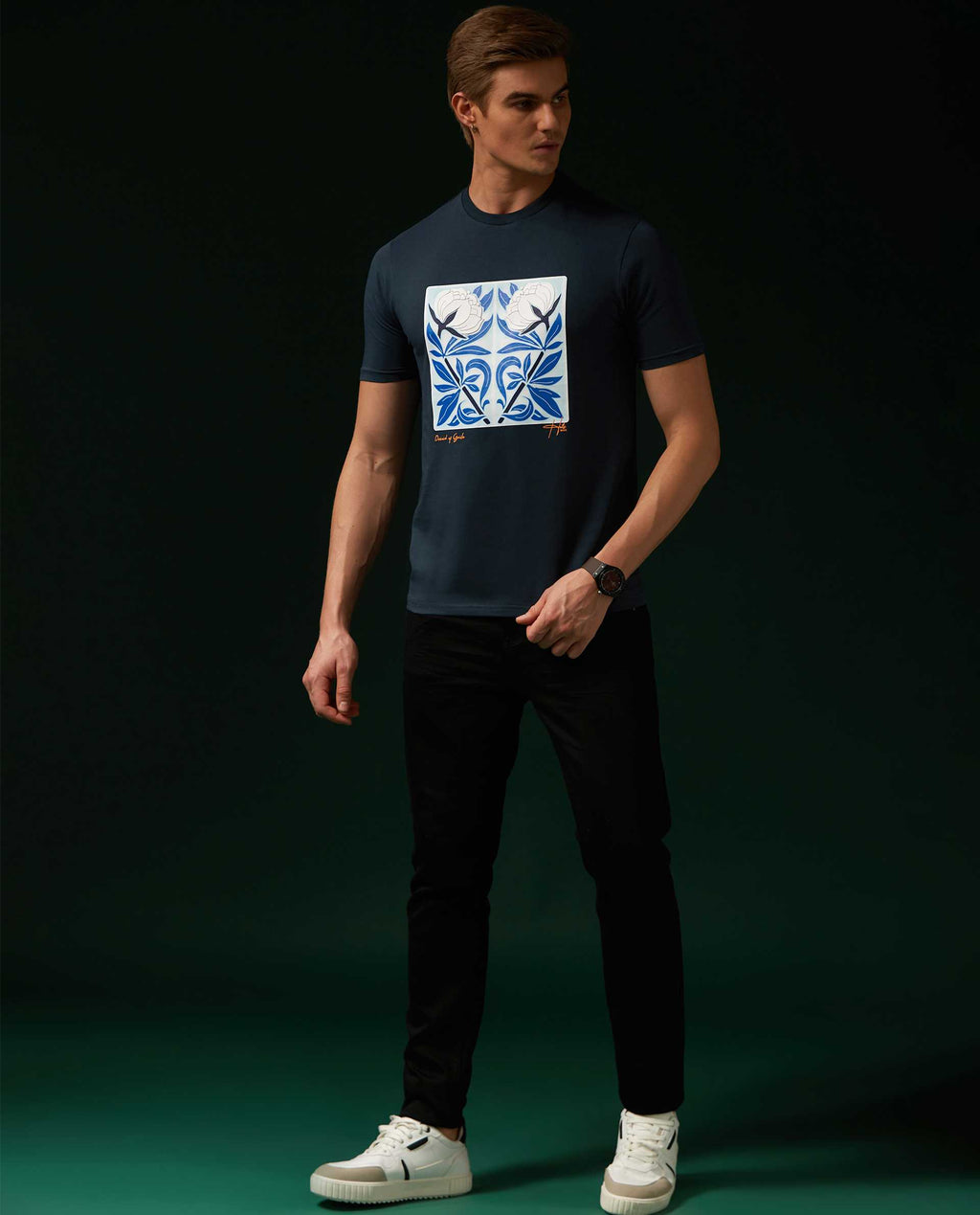 TILE - NAVY - GRAPHIC PRINT T-SHIRT