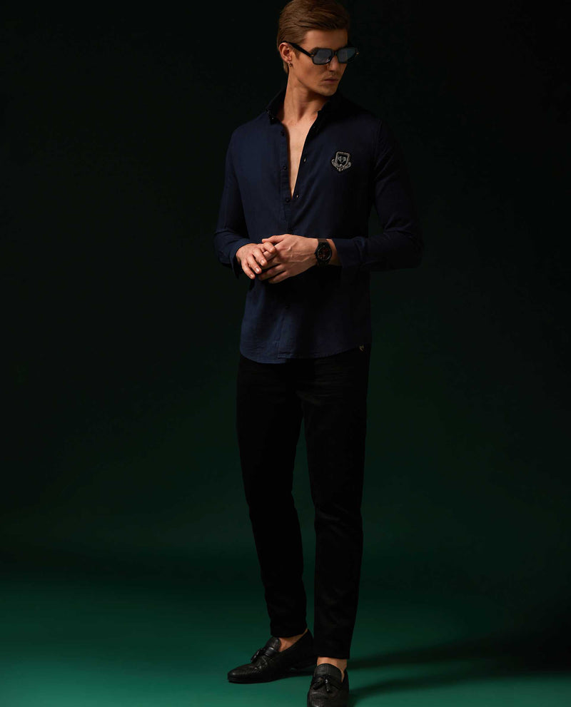 SOUVENIR - NAVY - EMBELLISHED SHIRT