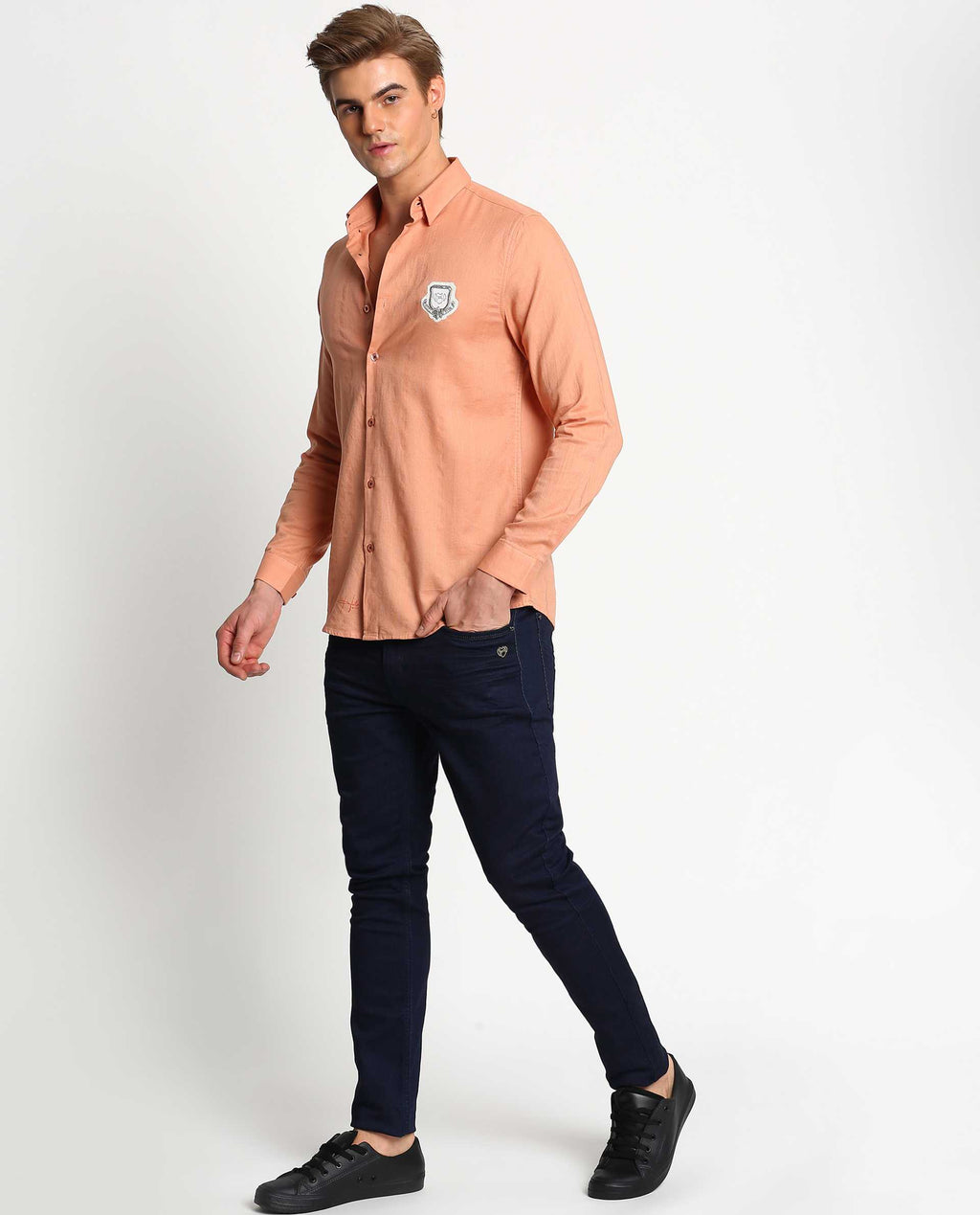 SOUVENIR - ORANGE - EMBELLISHED SHIRT