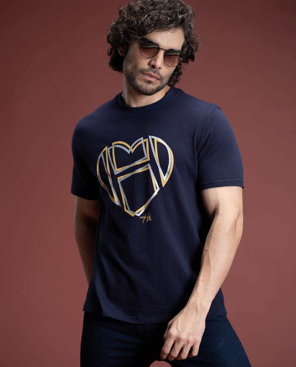CUORE - NAVY - GRAPHIC PRINT T-SHIRT