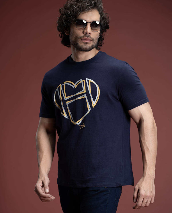 CUORE - NAVY - GRAPHIC PRINT T-SHIRT