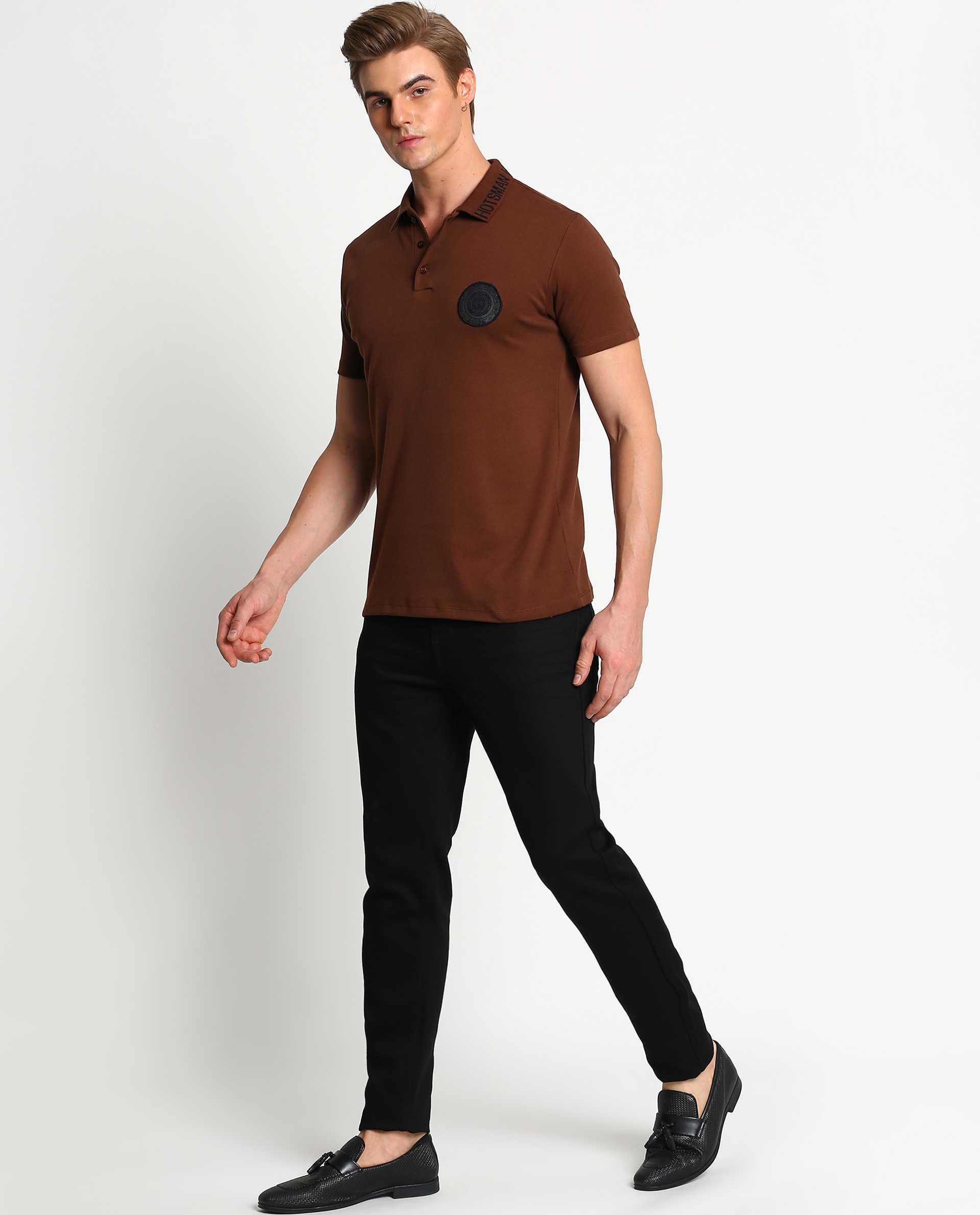 SYNC - BROWN - EMBELLISHED LUXURY POLO