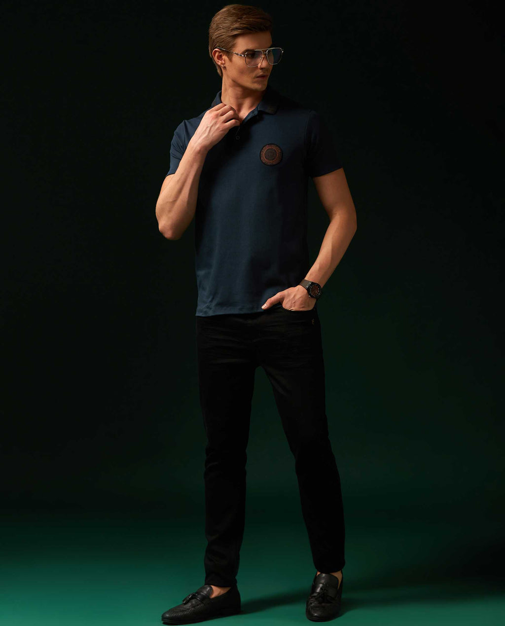 SYNC - TEAL - EMBELLISHED LUXURY POLO