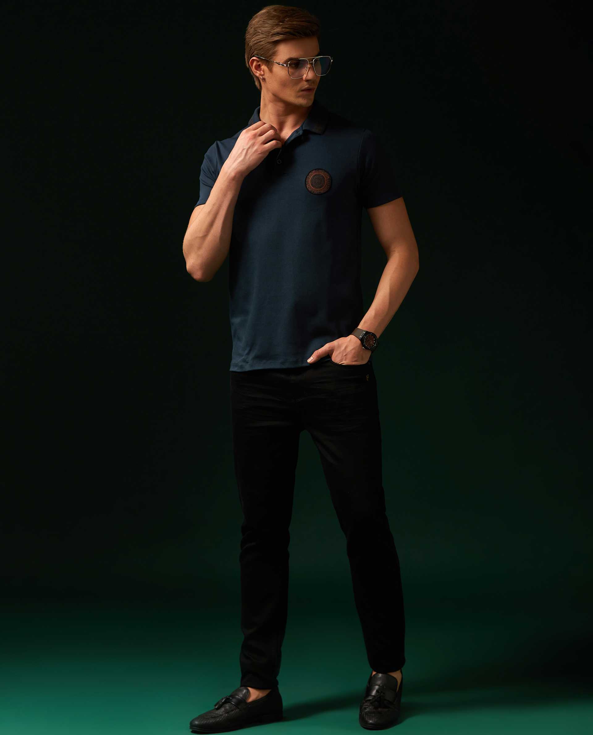 SYNC - TEAL - EMBELLISHED LUXURY POLO