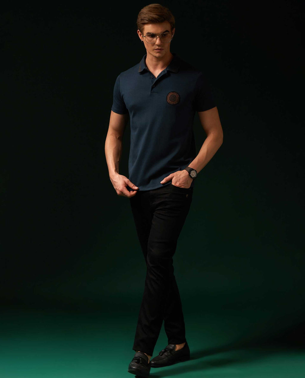 SYNC - TEAL - EMBELLISHED LUXURY POLO