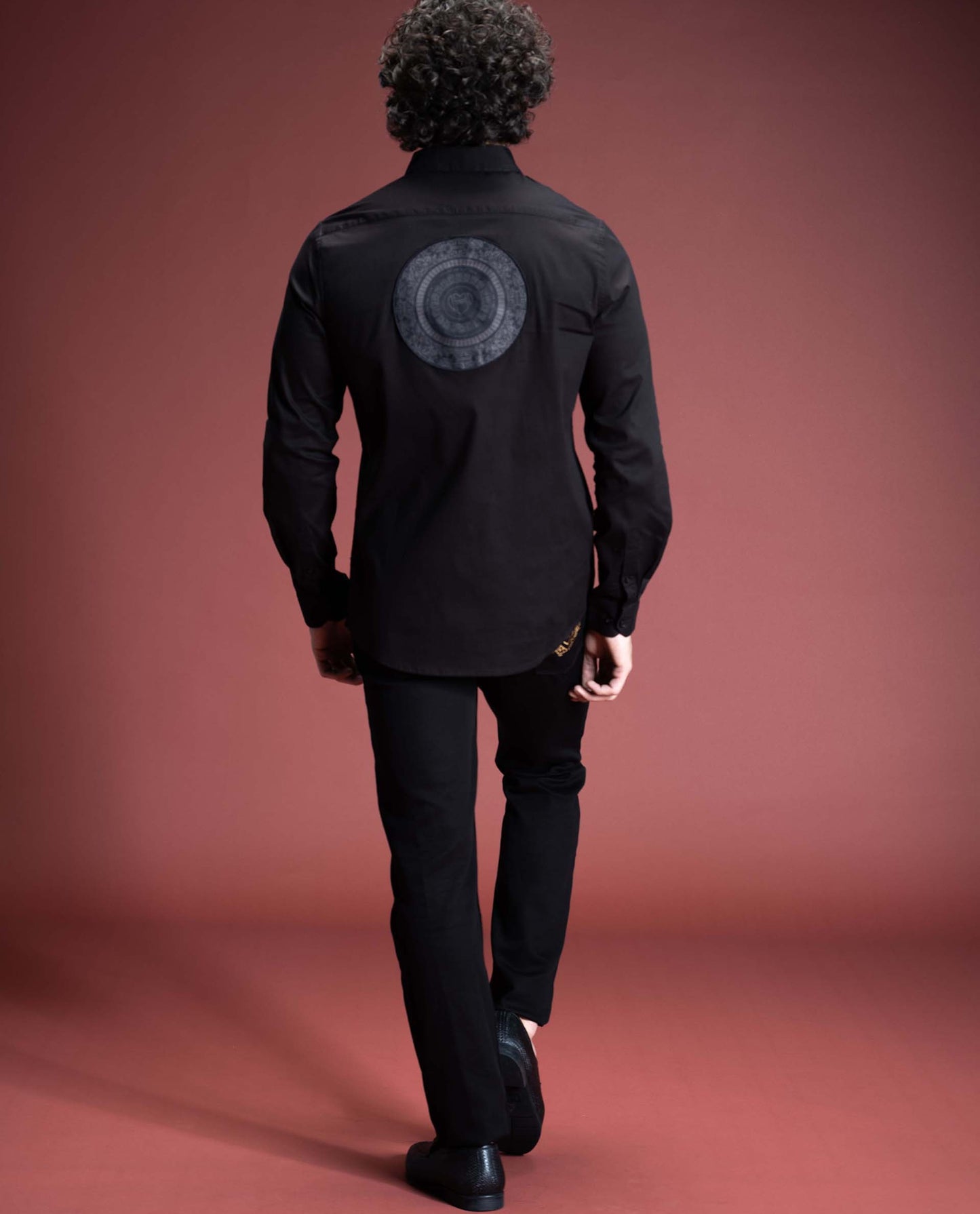 SPEARS - BLACK - LUXURY WOVEN BADGE SHIRT