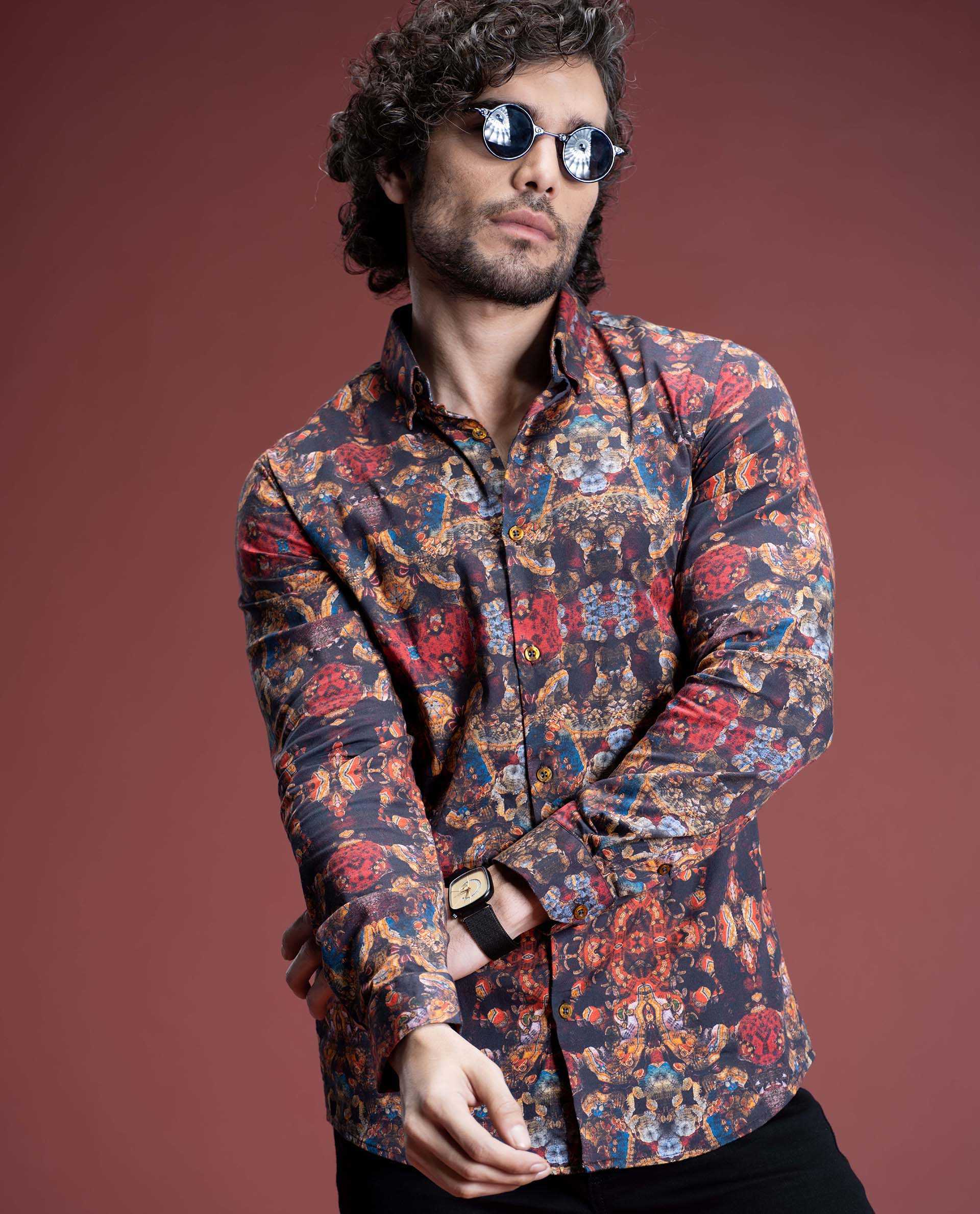 ARCHITECT - RED - DIGITAL PRINT PARTYWEAR SHIRT
