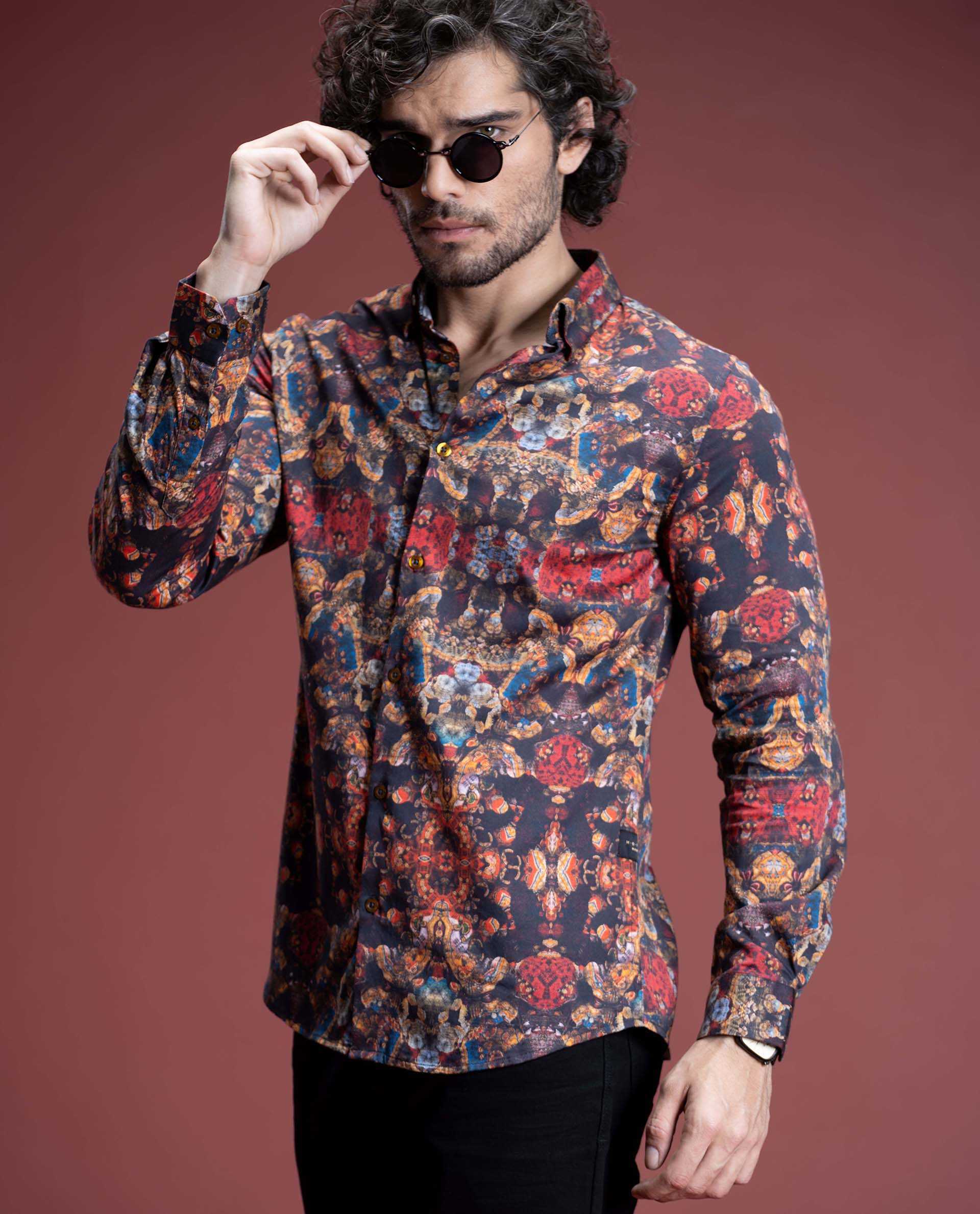 ARCHITECT - RED - DIGITAL PRINT PARTYWEAR SHIRT