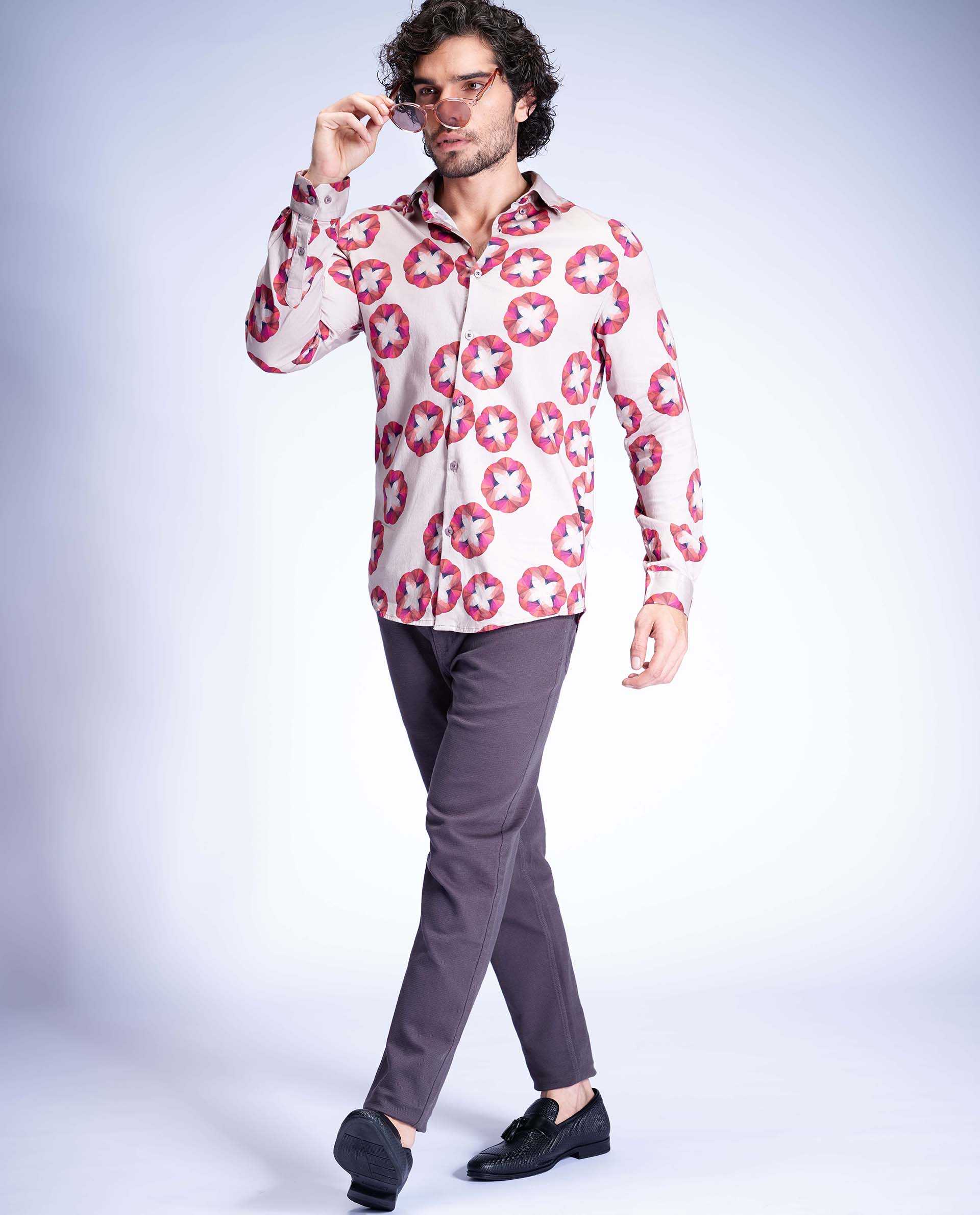 BLOSS - PINK - DIGITAL PRINT PARTYWEAR SHIRT