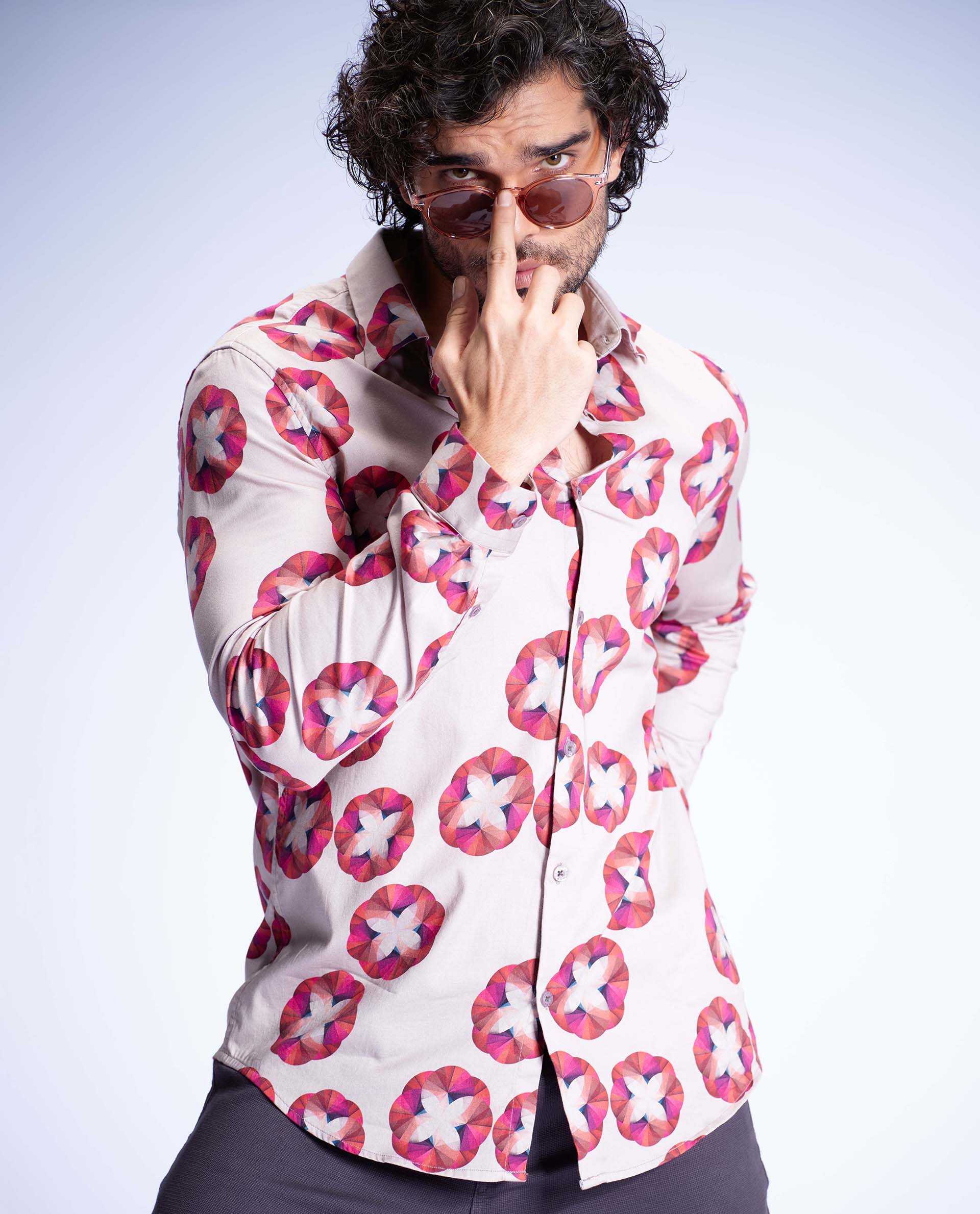 BLOSS - PINK - DIGITAL PRINT PARTYWEAR SHIRT