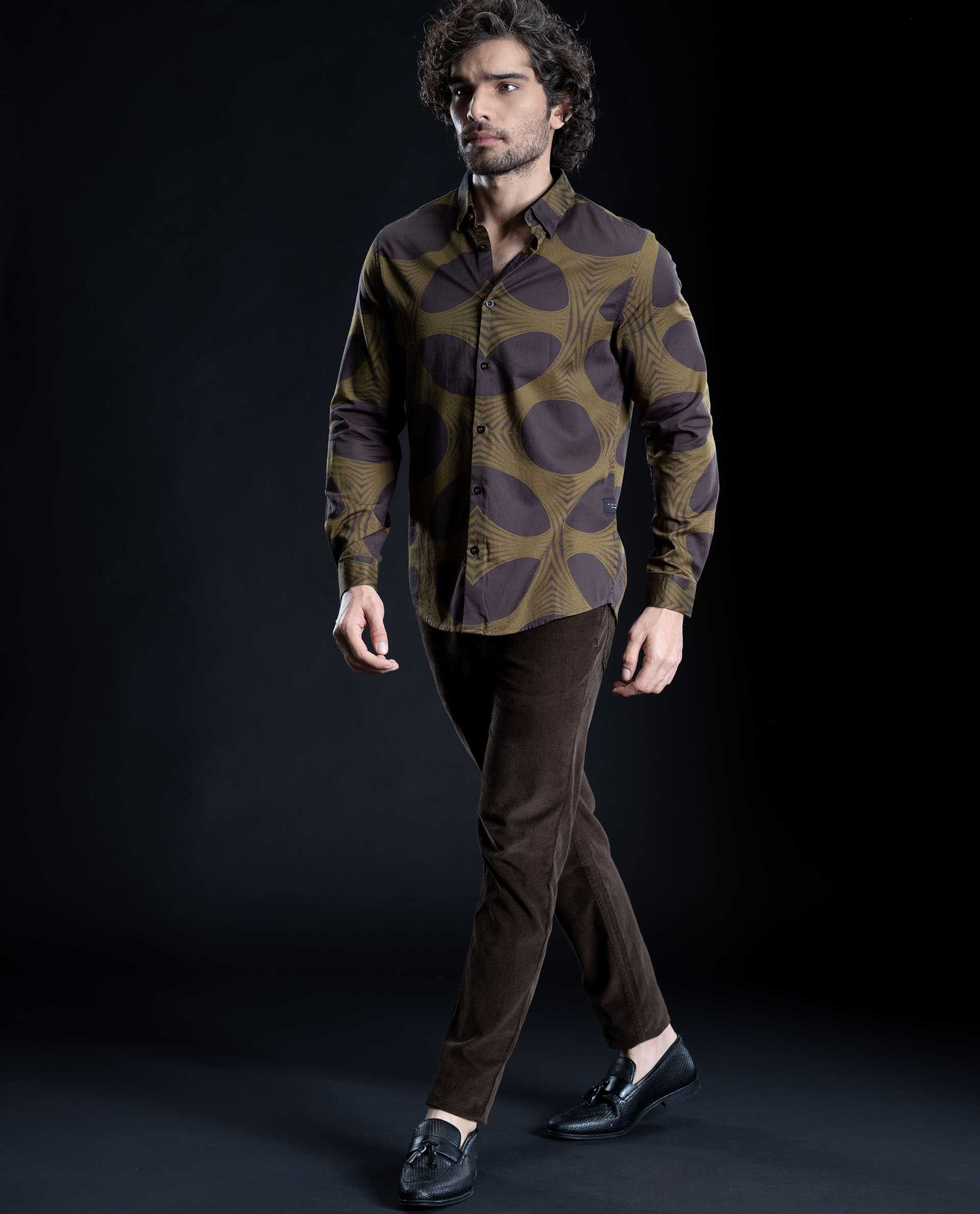 EIFFEL - BLACK - DIGITAL PRINT PARTYWEAR SHIRT