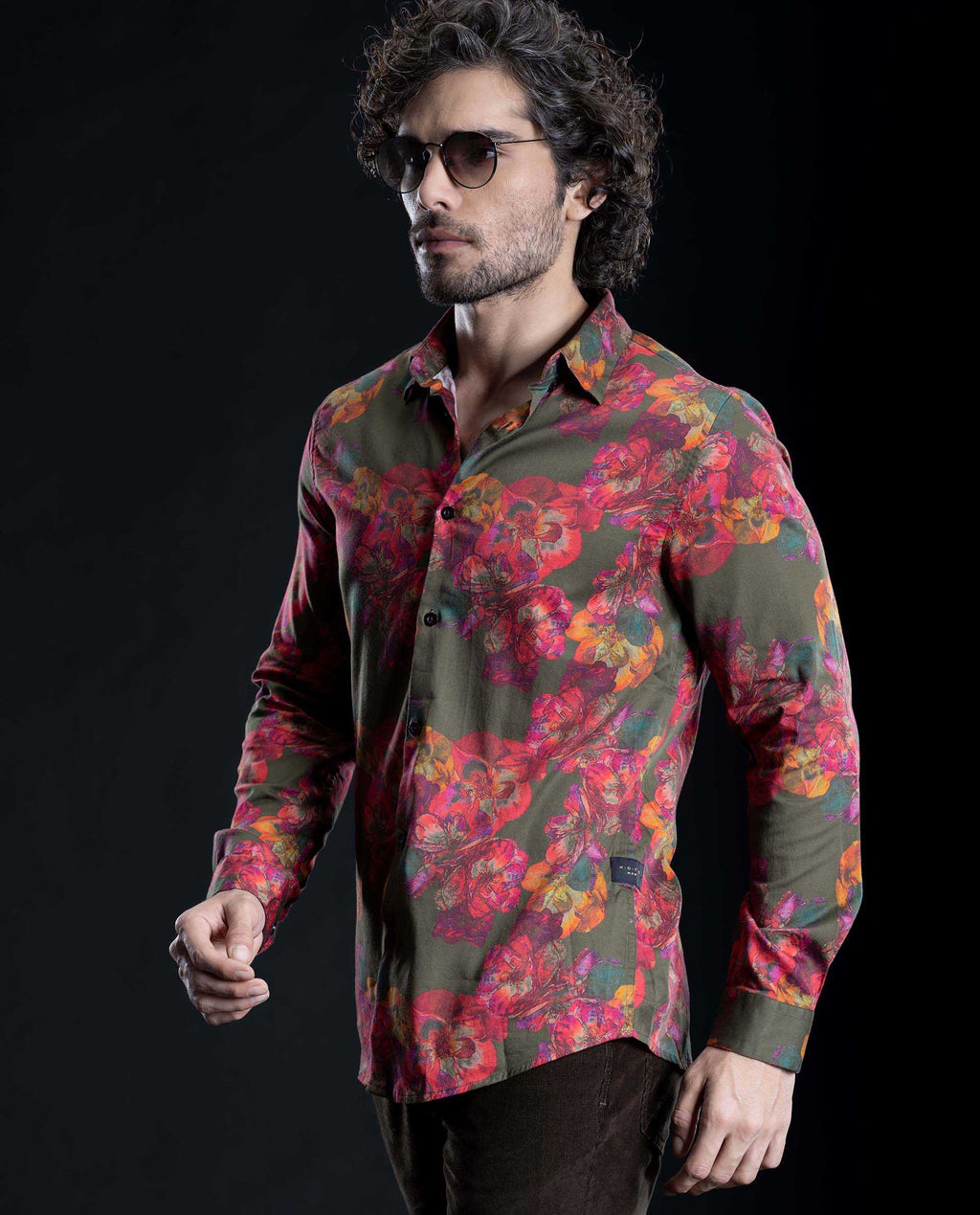 GARDENO - GREEN - DIGITAL PRINT PARTYWEAR SHIRT