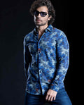 JUXTA - NAVY - DIGITAL PRINT PARTYWEAR SHIRT