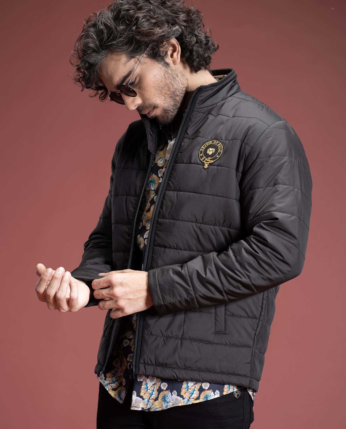 KING - BLACK - EMBELLISHED PUFFER JACKET