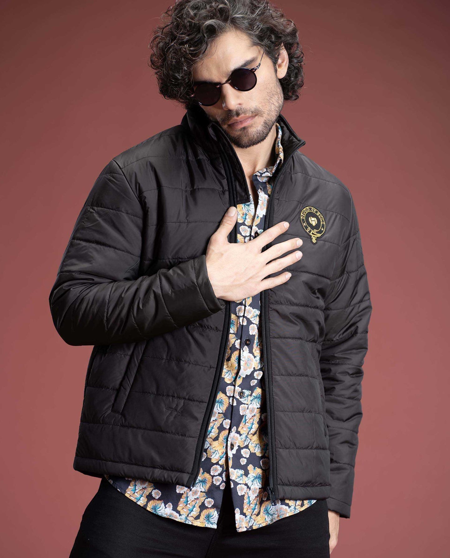 KING - BLACK - EMBELLISHED PUFFER JACKET