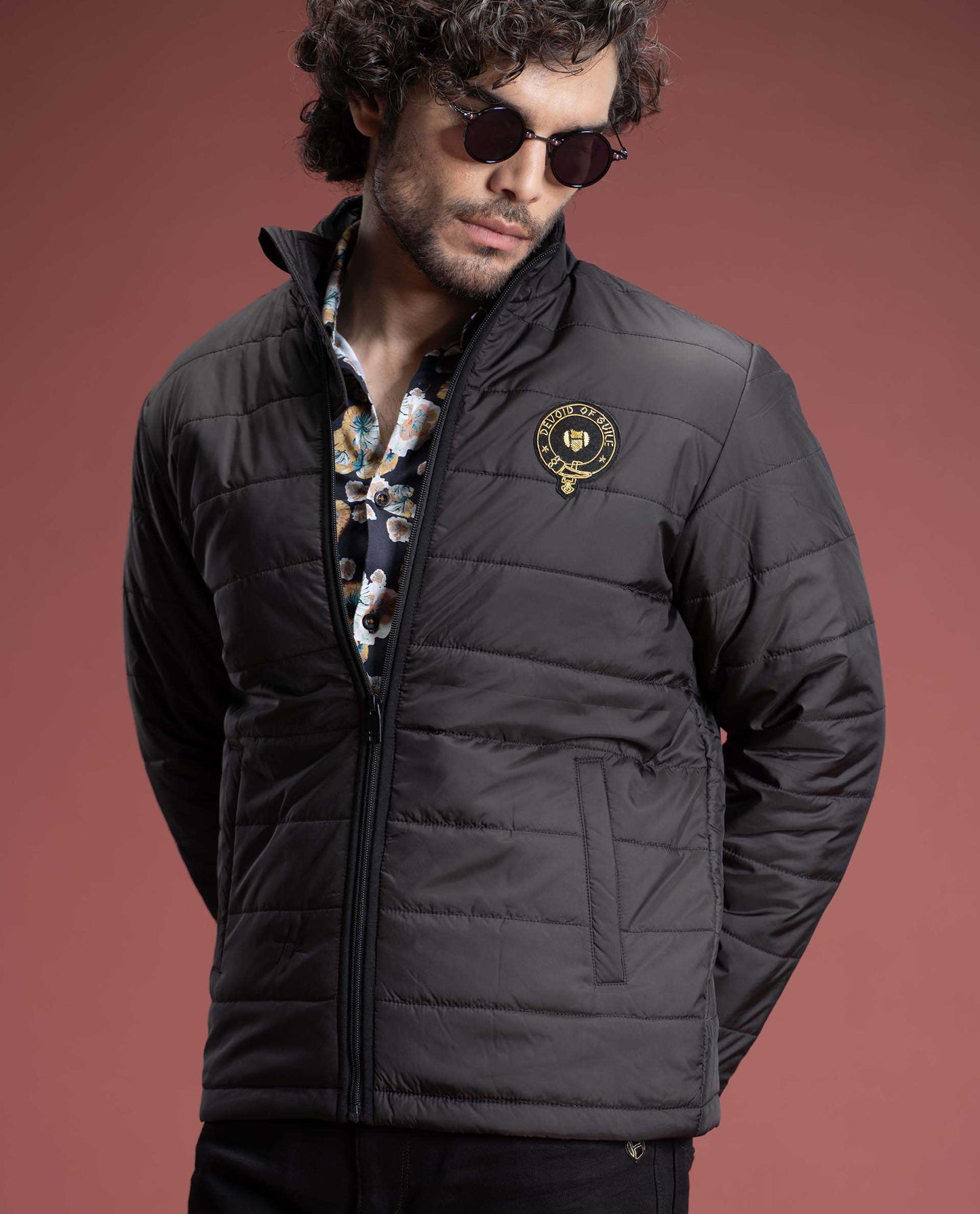 KING - BLACK - EMBELLISHED PUFFER JACKET