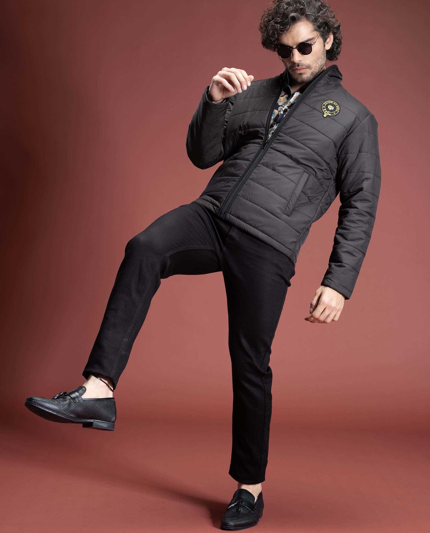 KING - BLACK - EMBELLISHED PUFFER JACKET