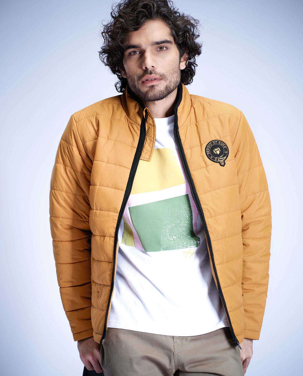 KING - MUSTARD - EMBELLISHED PUFFER JACKET