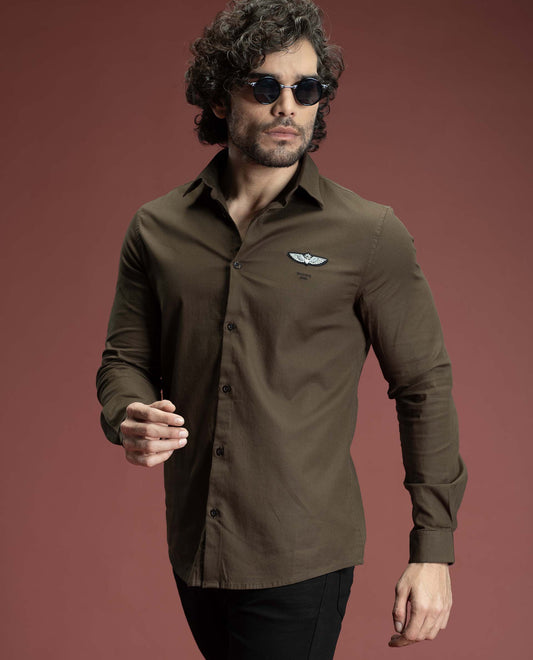 PRIME - OLIVE - EMBELLISHED SHIRT